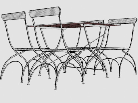 Bryggeri dining set 3D मॉडल