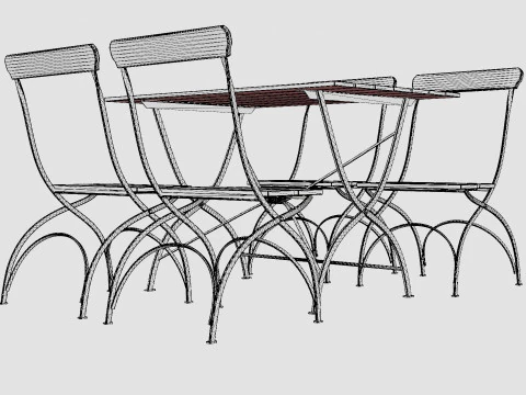 Bryggeri dining set 3D Model