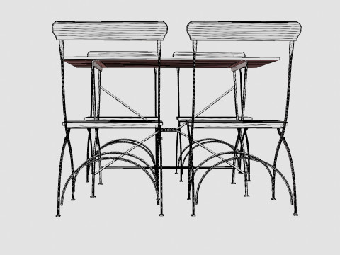 Bryggeri dining set 3D मॉडल