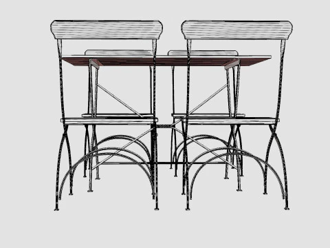 Bryggeri dining set 3D Model