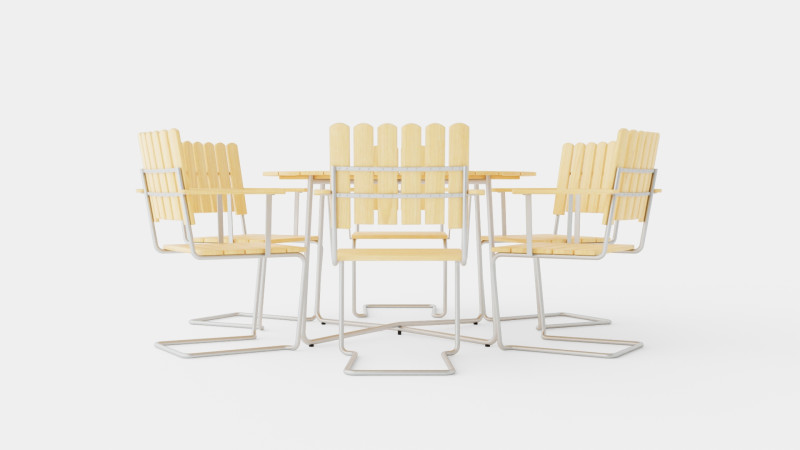 A2 and 9A dining set 3D Model .c4d .max .obj .3ds .fbx .stl .blend 