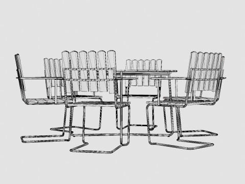 A2 and 9A dining set 3D Model
