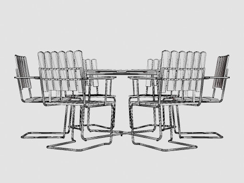 A2 and 9A dining set 3D Model