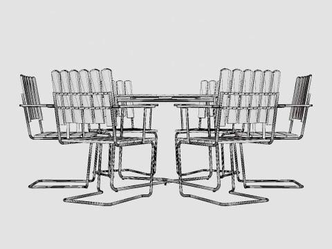 A2 and 9A dining set 3D Model