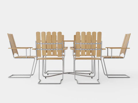 B25 다이닝 세트 3D 모델