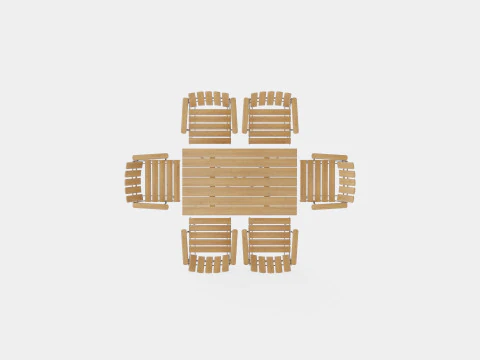 B25 다이닝 세트 3D 모델