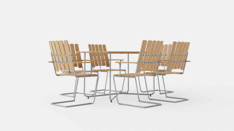 B25 dining set 3D Model .c4d .max .obj .3ds .fbx .stl .blend 