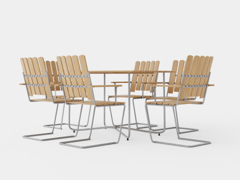 B25 dining set 3D Model