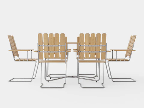 B25 dining set 3D Model