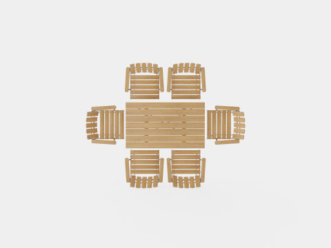 B25 dining set 3D Model