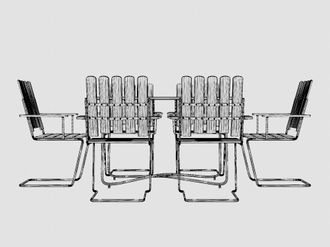 B25 dining set 3D Model