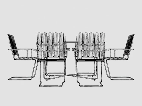 B25 dining set 3D Model