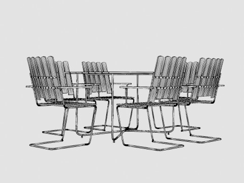 B25 dining set 3D Model