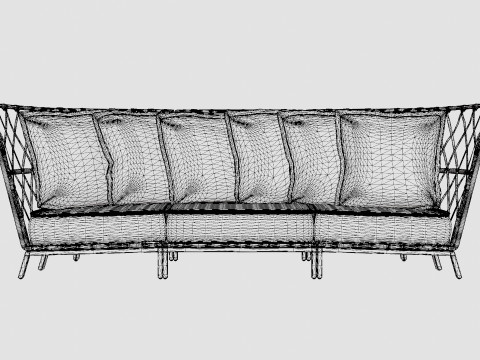 Jet set lounge sofa 3D Model