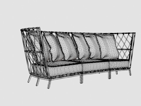Jet set lounge sofa 3D Model