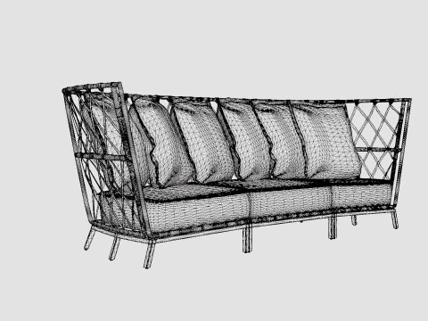 Jet set lounge sofa 3D Model