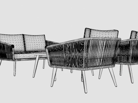 Hunneslatt lounge group 3D Model