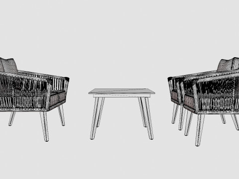 Hunneslatt lounge group 3D Модель