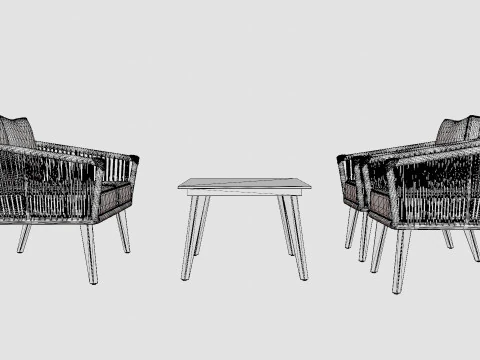 Hunneslatt lounge group 3D Model