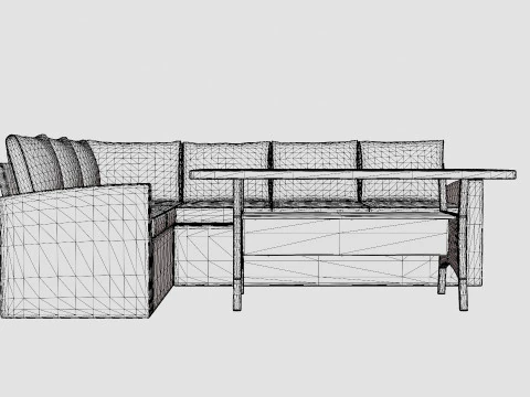 CORNER SOFA ALU NAXOS 3D Model