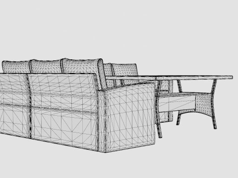 CORNER SOFA ALU NAXOS 3D Model