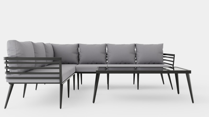 CORNER SOFA WITH TABLE MALIBU Modello 3D .c4d .max .obj .3ds .fbx .stl .blend 