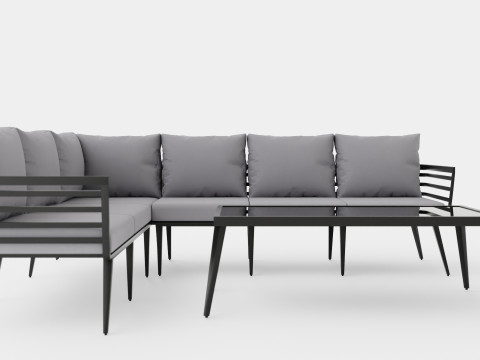 CORNER SOFA WITH TABLE MALIBU 3D Model