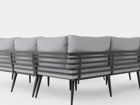 CORNER SOFA WITH TABLE MALIBU Modello 3D