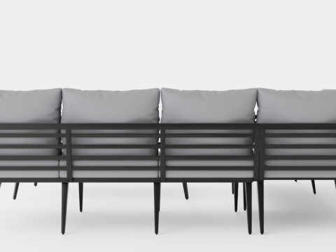 CORNER SOFA WITH TABLE MALIBU Modello 3D
