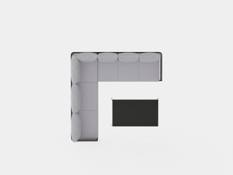 CORNER SOFA WITH TABLE MALIBU Modello 3D