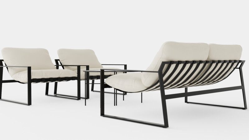 SOFA GROUP NAPOLI 3D Модель .c4d .max .obj .3ds .fbx .stl .blend 