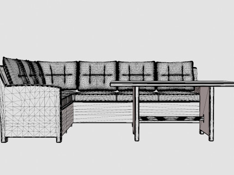 Malaga sofa set 3D मॉडल