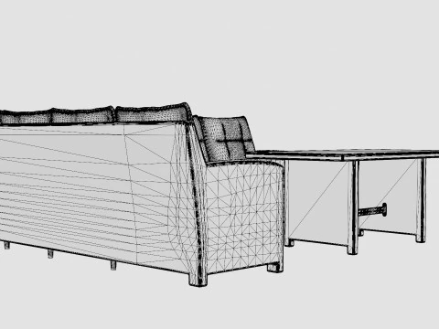 Malaga sofa set 3D Model