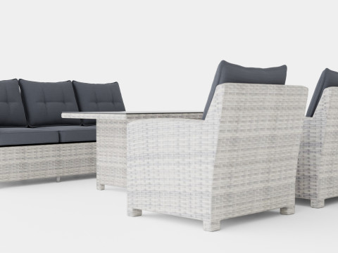Malaga sofa set 3D Model