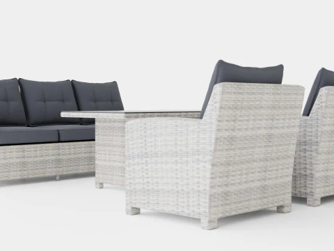 Malaga sofa set 3D Model