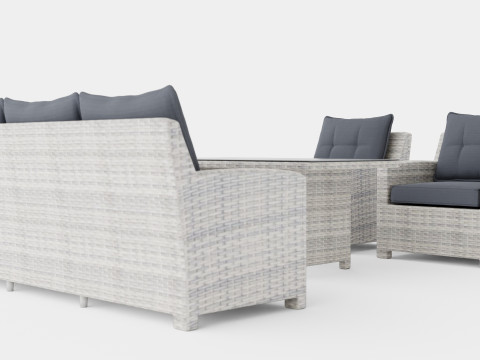 Malaga sofa set 3D Model