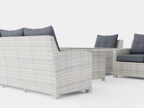 Malaga sofa set 3D Model