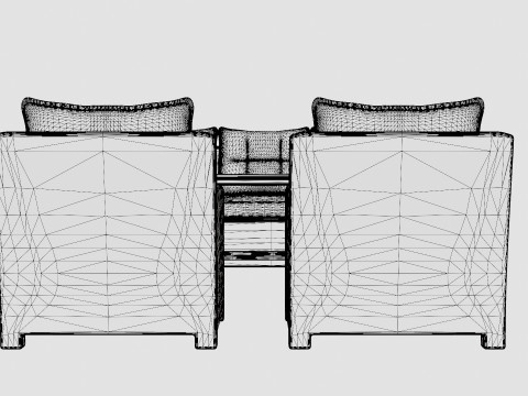 Malaga sofa set 3D Model