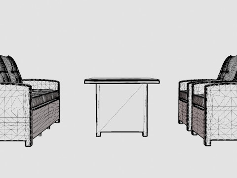 Malaga sofa set 3D Model
