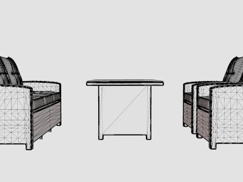 Malaga sofa set 3D Model