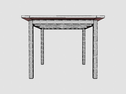 Twin dining table 3D मॉडल