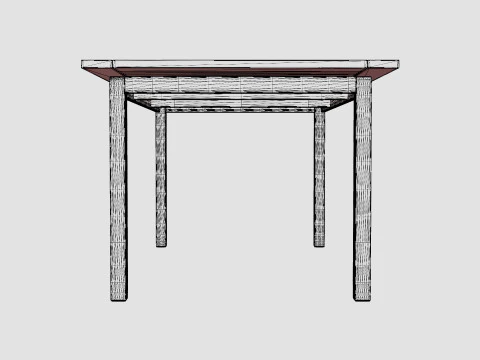 Twin dining table 3D Model
