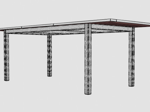 Twin dining table 3D मॉडल
