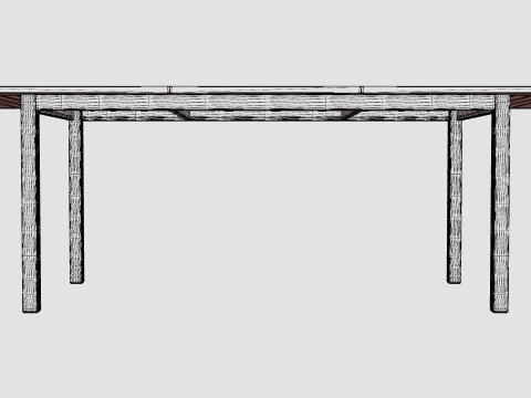 Twin dining table 3D मॉडल
