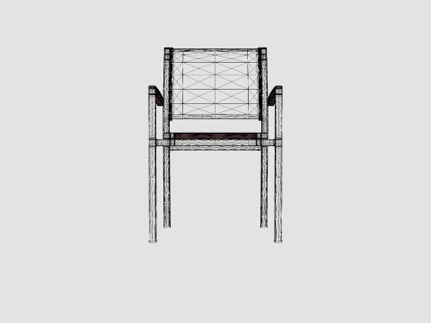 Twin stacking chair Model 3D