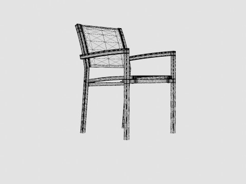 Twin stacking chair Model 3D