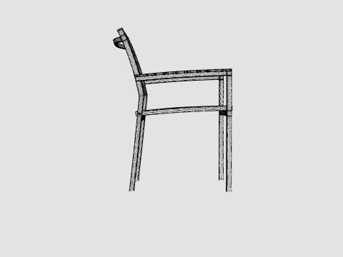 Twin stacking chair Model 3D