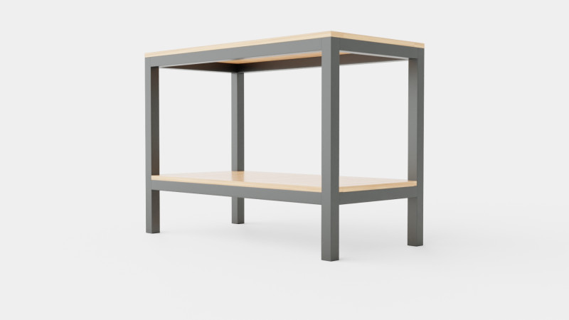 Twin workbench 3D Model .c4d .max .obj .3ds .fbx .stl .blend 