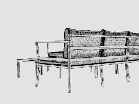 Gothenburg sofa set 3D Model