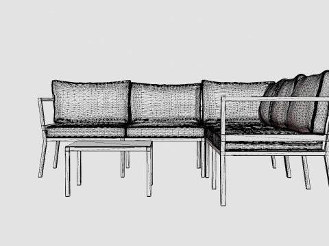 Gothenburg sofa set 3D Model